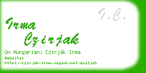 irma czirjak business card